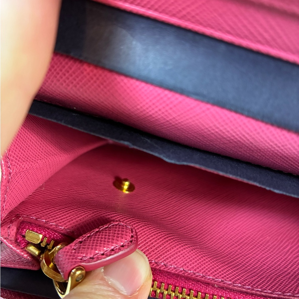 Prada Peonia Pink Saffiano Leather Bow Snap Wallet - NWT Authentic w/ Box - Picture 11 of 15